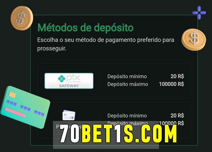 O cassino 70bet1 bet oferece uma grande variedade de métodos de pagamento