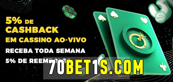 Promoções do cassino ao Vivo 70bet1 